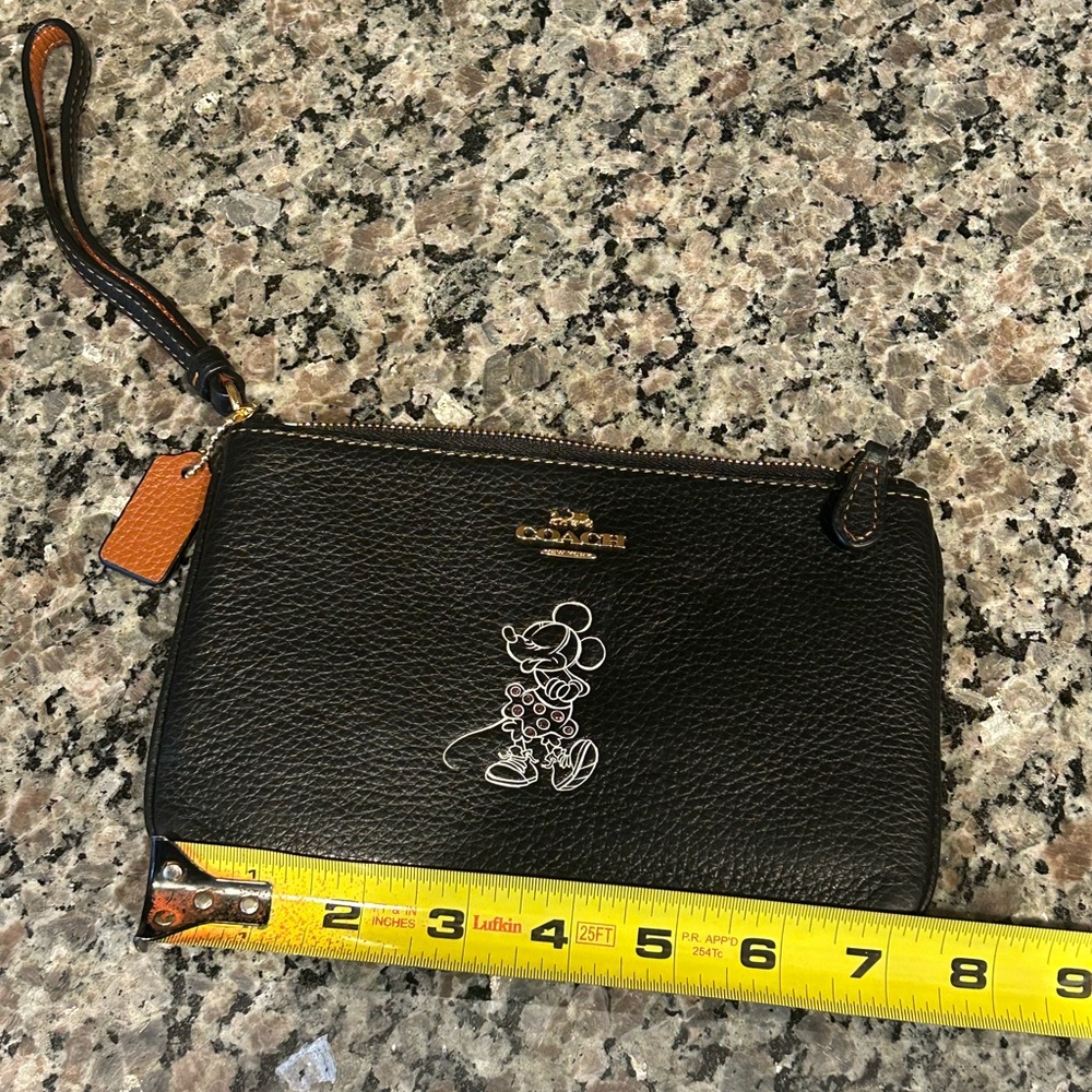 Coach Black Wristlet with Mickey Mouse Design
